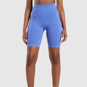 Gymshark Adapt Animal Patterned Blue Bike Shorts